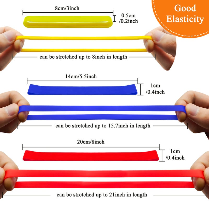 Oubaka 40pcs Silicone Rubber Bands Colorful Elastic Rubber Wrapping Bands Assorted Color Rubber Bands for Books,Exercise,Wallet Card,Cooking Boxes Wraps,Office Supplies(3 Sizes,Random Color) - Image 3